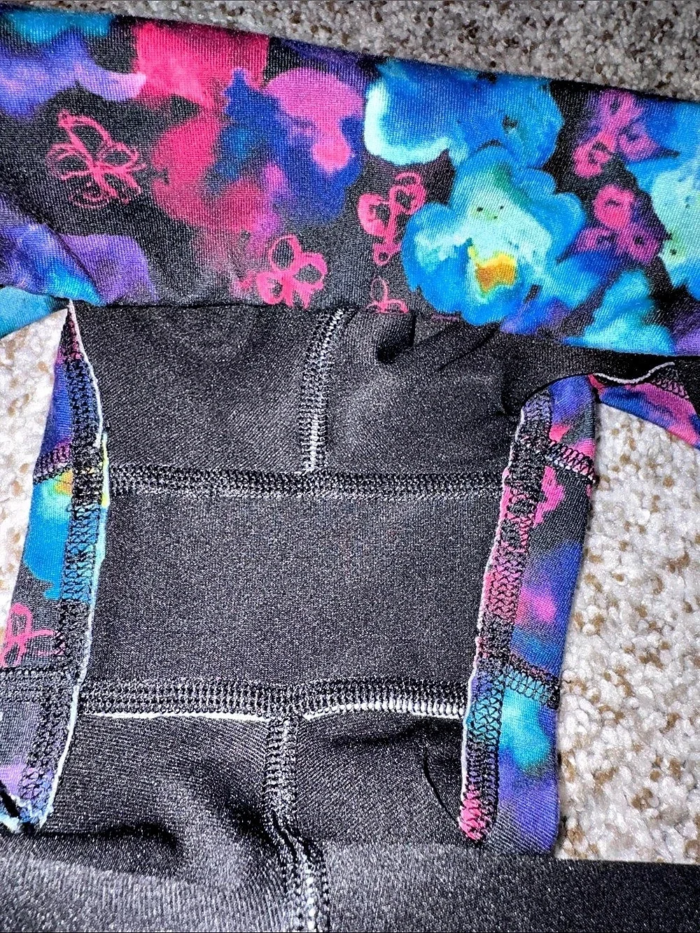 Fleo Floral Athletic Shorts Black & Blue Medium